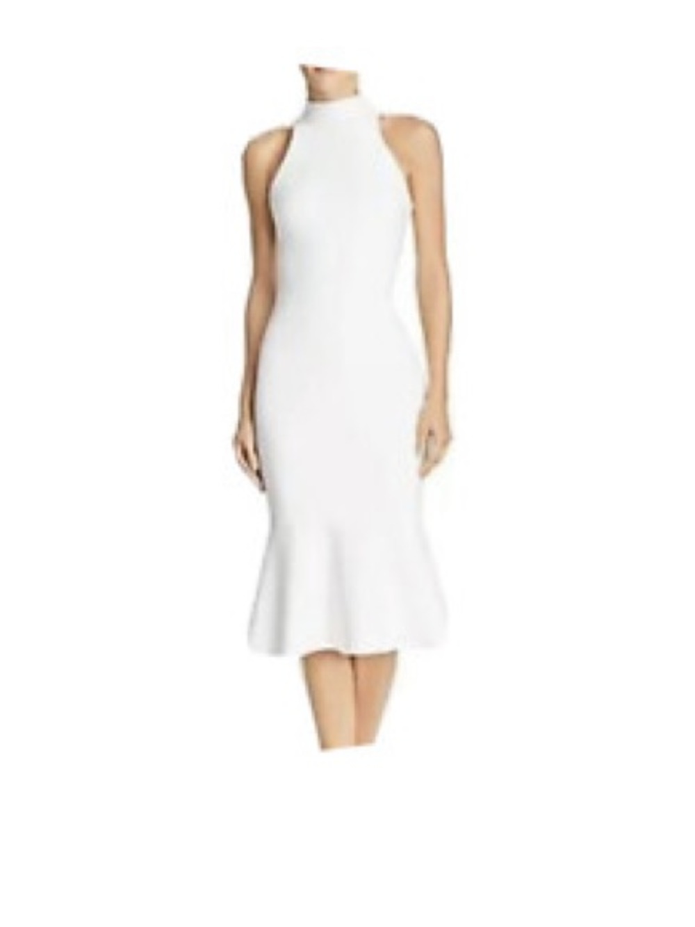 NEW Likely Raelynn Dress Revolve White Flounce Hem Mermaid Fitted High Neck‎